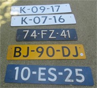 Foreign License Plates 10 ES 25. Measure: 4.25" T