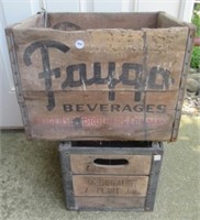 Antique Faygo Wood Crate and McDonald's Flint