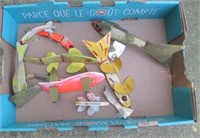 Large Wood Hand Made Folk-art Fishing Lures and