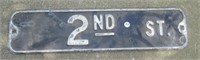 2nd Street Sign. Measures: 6" T x 24" W.