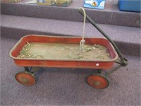 Vintage Red Wagon. Note: Handle is Broken.