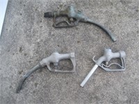 (3) Gas Pump Nozzles. Marked 300, 402, Etc.