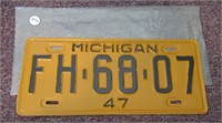 1947 Michigan License Plate.