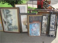 Large Group of Framed Pictures. Includes: Canvas