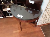 FOLDING CONSOLE TABLE, OPENS TO ROUND TABLE