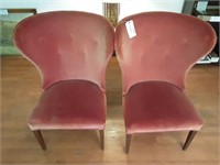 PAIR OF FLARED BACK  CHAIRS