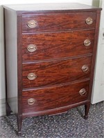 Mahogany 4 drawer chest of drawers, 32"w x 47"h