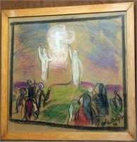 Pastel, framed, "Ascension",