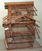 Bamboo bird cage, 19.5"h