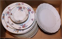 4 boxes with partial set of dishes