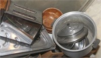 10 boxes of Alu & SS cookware, bakeware, dishes