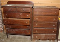 oak 6 drawer chest of drawers AND