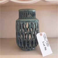 SIGNED POTTERY CANDLE LAMP