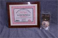 CRAIG PAQUETTE SIGNED BALL / PLAQUE