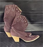 Ladies Suede Cowboy Boots