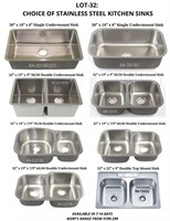 Stainless Sinks - (Your Choice)