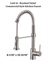 Kitchen Faucet - Nickel Commercial Pull Down