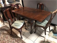 BALL & CLAW EXTENSION TABLE/4 CHAIRS
