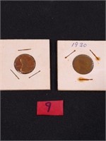 1930 Copper Wheat Penny, 1972 Penny