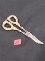 Italian Sewing Scissors  Sterling silver handled