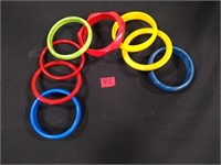 VINTAGE Bangle bracelets red blue yellow LUCITE??