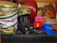 Group misc: KC sports helmets, beer items &other--