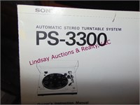 Sony vinyl record player PS-3300 Powers On/Untestd