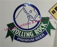 Group of beer signs: Coors, Bud Ice, Rolling Rock-