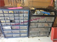 2 sorter bins WITH contents (misc hardware &other)