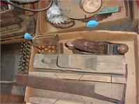 WOOD WORKING TOOLS, ANTIQUE BOX WITH PUNCHES