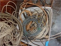BOX OF ELECTRIC WIRE AND ROPE
