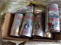 4 PLASTIC CONTAINER AND VINTAGE COORS CANS