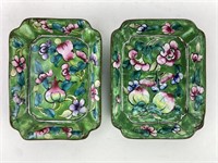 Vintage Chinese Enameled Metal Ashtrays