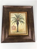 Framed Decorative Palm Tree Print 13.5" x 11.5"