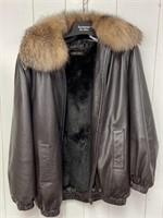 Size Medium Genuine Leather Jacket with Fur