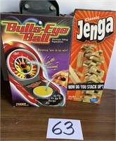 BULLS-EYE BALL and JENGA GAMES PAIR
