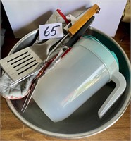STEEL BOWL with UTENSILS