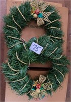 PAIR OF LARGE CHRISTMAS WREATHS