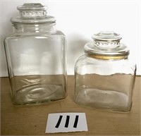 PAIR GLASS CANISTERS