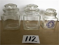 SET 3 GLASS CANISTERS