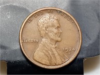 OF) Nice better date 1924 s wheat cent