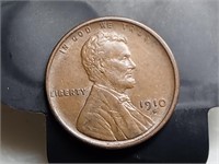 OF)  High grade better date 1910 S wheat cent