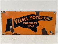 VEEDOL Motor Oil Conquers Heat Enamel Sign - 300