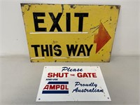 2 x Original Signs Inc Plastic AMPOL Please Shut