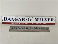 2 x Original DANGAR -G MILKER Signs - Largest 420