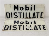 2 x Original MOBIL DISTILLATE Glass Petrol Pump