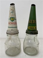 2 x ENERGOL Tin Tops on 500ml Oil Bottles