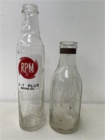 2 x 1 Pint CALTEX Oil Bottles Inc NZ
