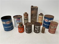 Selection of Petrol & Oil Tins  Inc. Esso, Shell