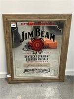 JIM BEAM Advertising Mirror In Frame - 620 x 770